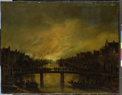 Blaze in Amsterdam by Aert van der Neer